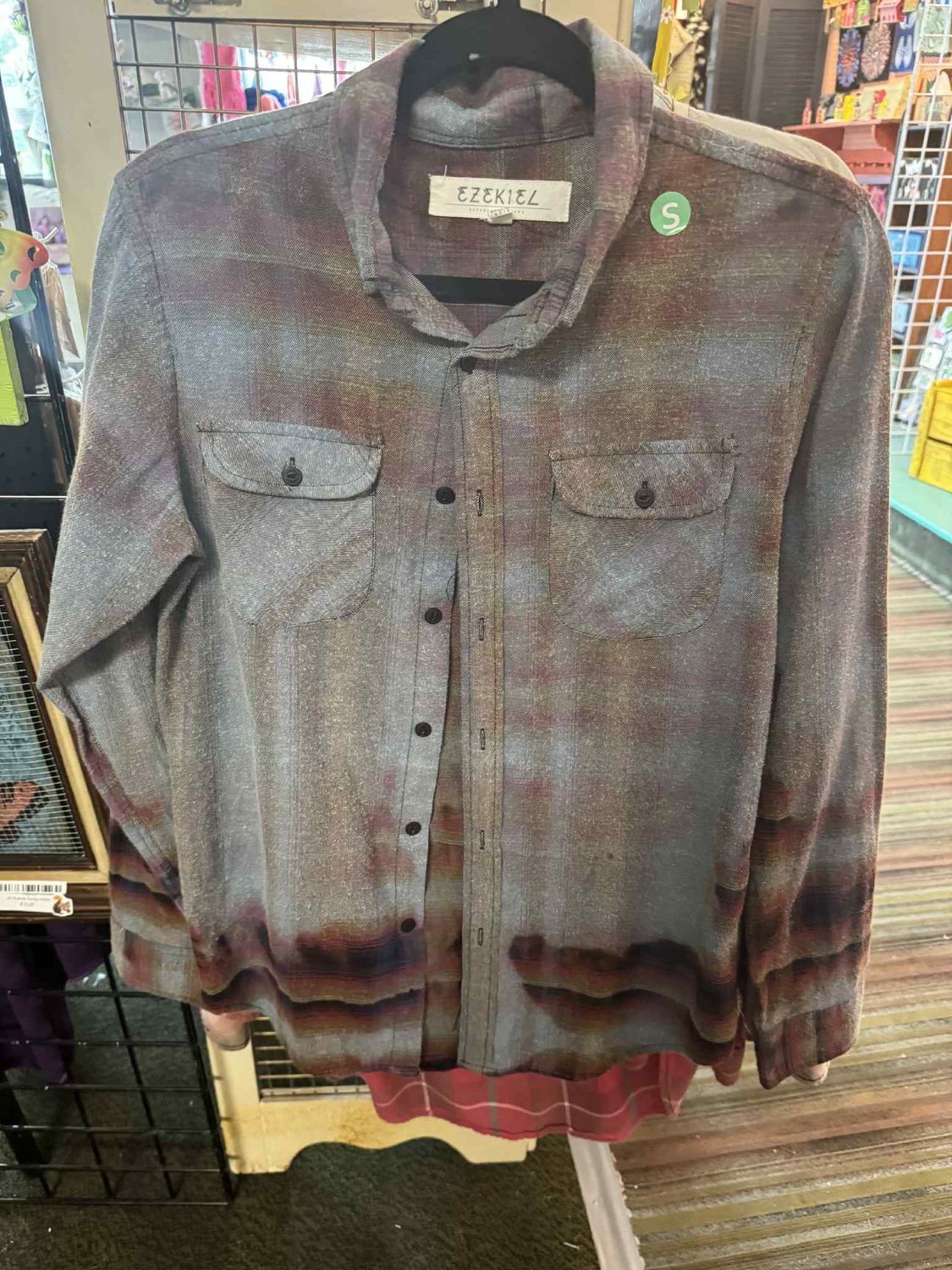 SS Flannel/Plaid w/lace applique