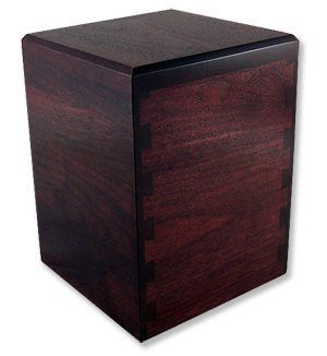 Human Dark Walnut Urn w/ Dovetailed Corners
