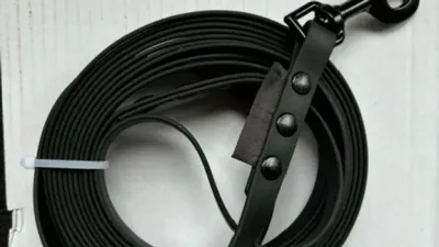 Biothane wandellijn (open einde) - 10 meter - zwart