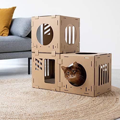 Navaris Modulair Kartonnen Kattenhuis