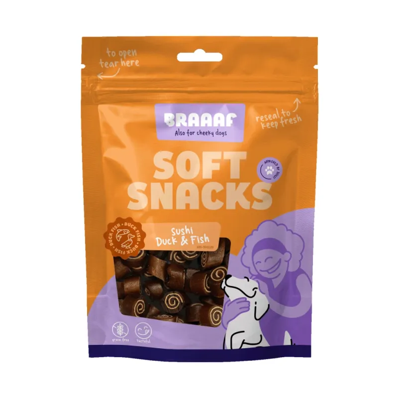 Braaaf Soft Snack Sushi - Eend &amp; Vis
