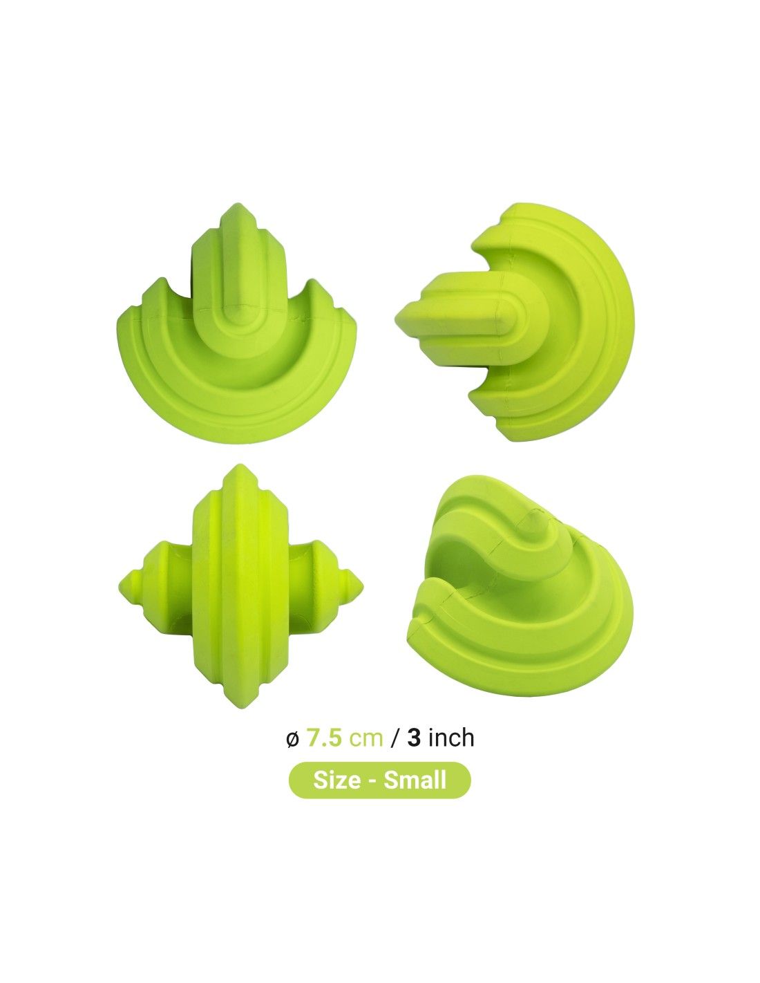 Kauwspeeltje te vullen met lekkers, de Chewtastic Geometrics Natural Rubber - Groen