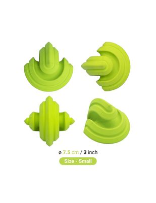 Kauwspeeltje te vullen met lekkers, de Chewtastic Geometrics Natural Rubber - Groen