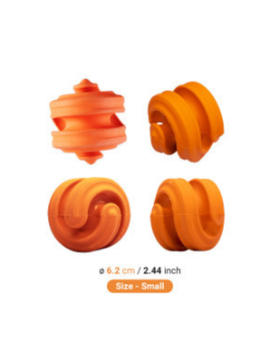 Oranje kauwspeeltje dat uitdaagt en vermaakt. Chewtastic Geometrics Natural Rubber - Oranje
