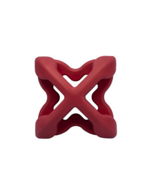 Interactief kauwspeeltje te vullen met lekkers in een opvallende rode kleur. Chewtastic Geometrics Natural Rubber - Rood