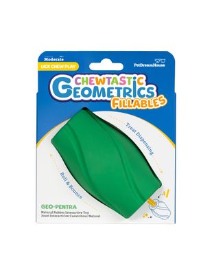 Kauwspeeltje te vullen met lekkers. Chewtastic Geometrics, Pentra Tube Groen
