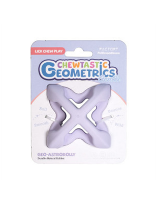 Kauwspeeltje te vullen met lekkers, de Chewtastic Geometrics Gentle Natural Rubber Soft - Paars