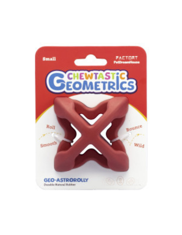 Interactief kauwspeeltje te vullen met lekkers in een opvallende rode kleur. Chewtastic Geometrics Natural Rubber - Rood Interactief kauwspeeltje te vullen met lekkers in een opvallende rode kleur. Chewtastic Geometrics Natural Rubber - Rood