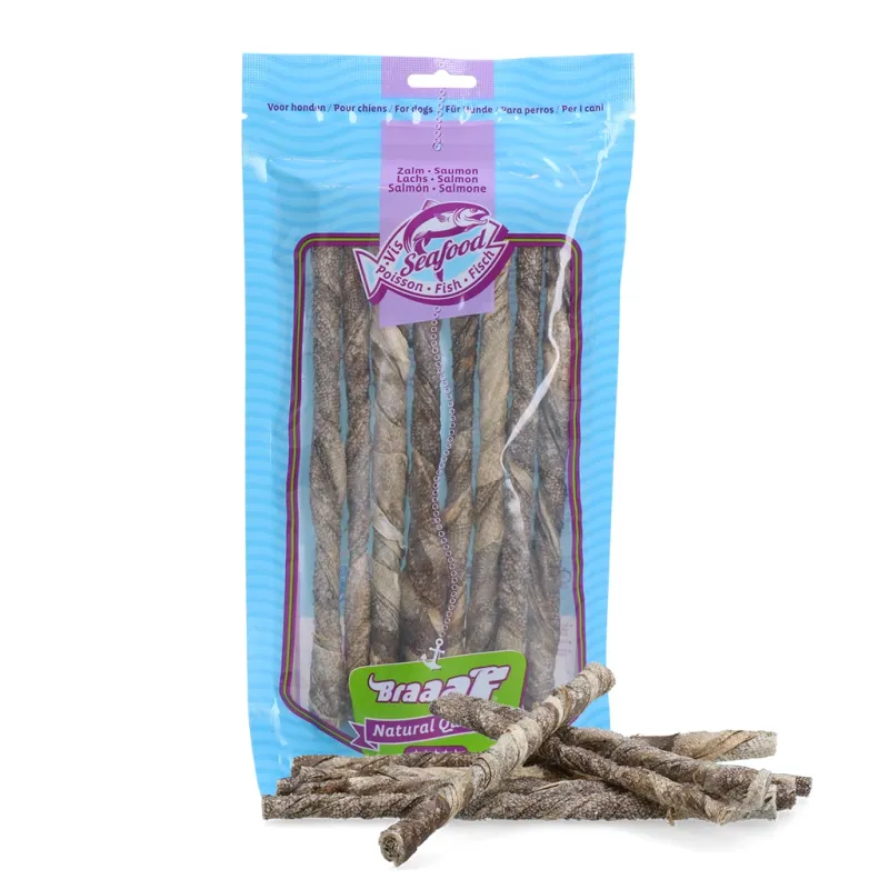 Braaaf Seafood Braaaf Salmon Rollsticks 12 cm with wrapped salmon Braaaf Seafood Braaaf Salmon Rollsticks 12 cm with wrapped salmon