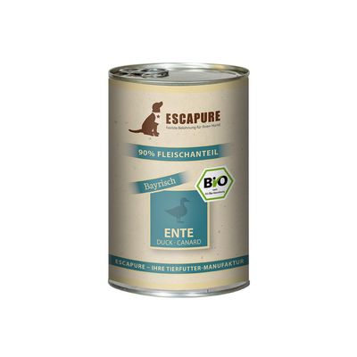 Escapure natvoer blik BIO Eend 400 gram Escapure natvoer blik BIO Eend 400 gram
