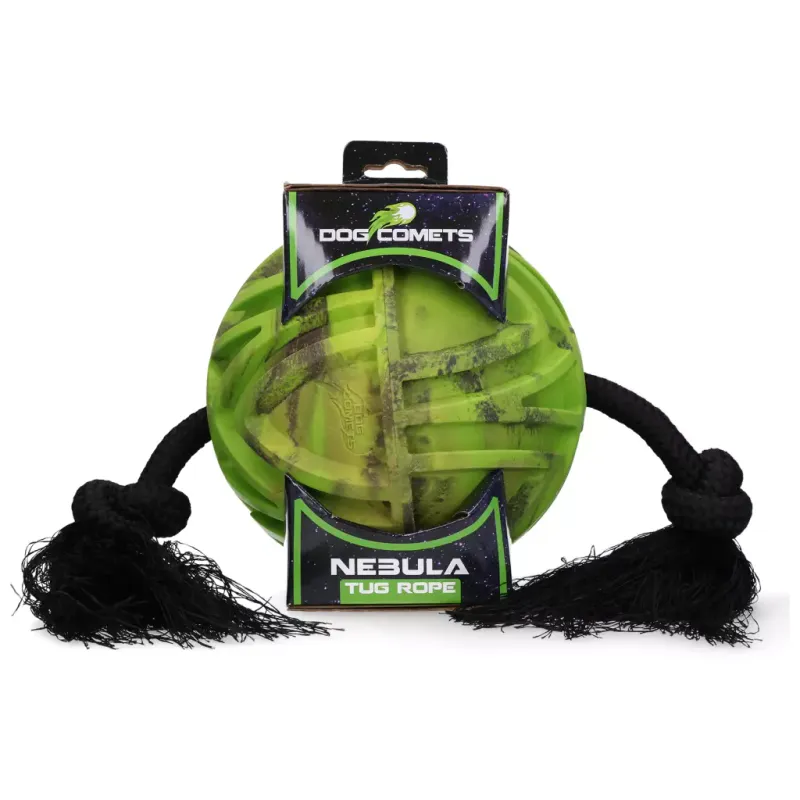 Het ultiem trek- en apporteerspeelgoed voor actieve honden! Dog Comets Nebula Tug Rope Groen