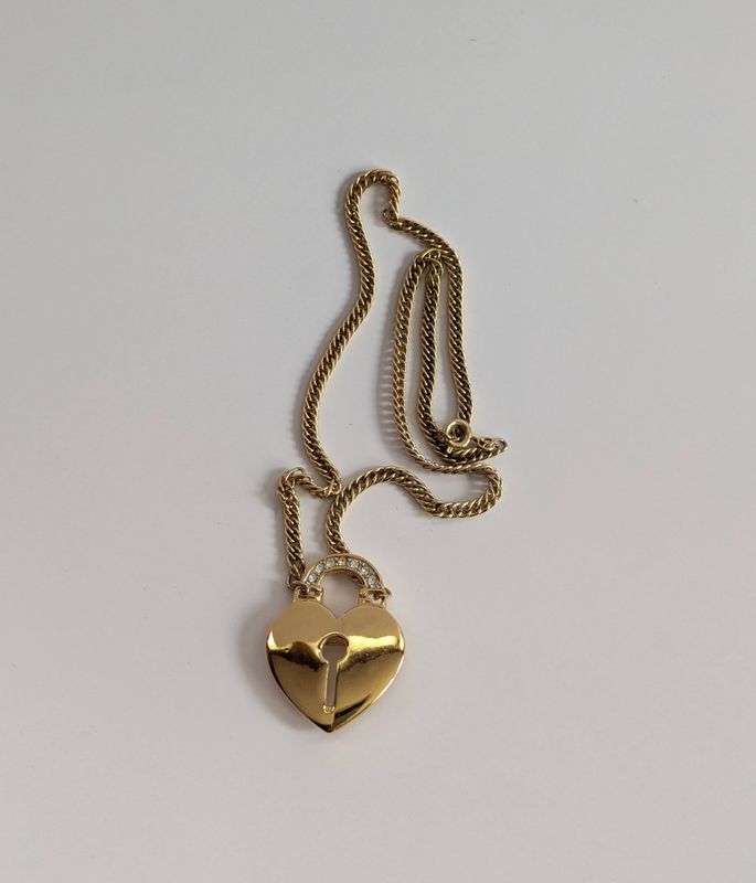 GIVENCHY Heart Locket Gold Necklace