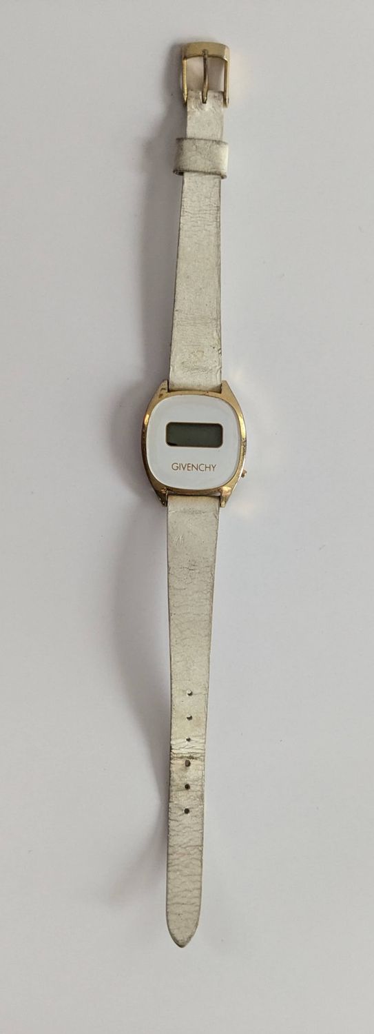 GIVENCHY Cream Colored Digital Watch