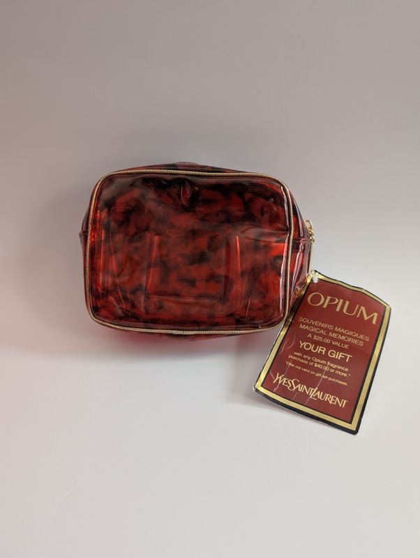 YSL OPIUM Deadstock Tortoise Print Cosmetic Bag with Tag