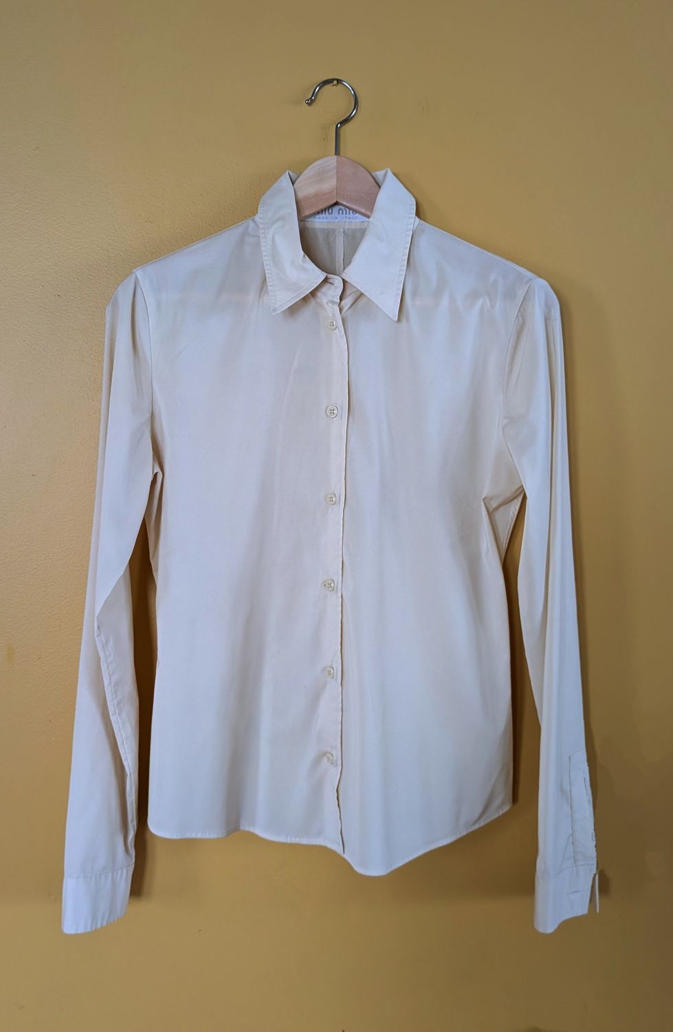 MIU MIU 90&#39;s Light Yellow Fitted Button Up Size 6