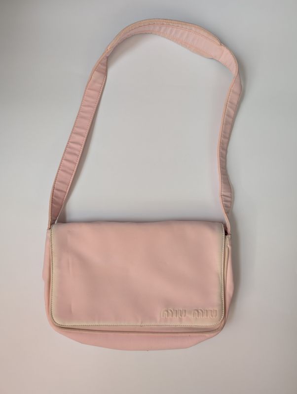 MIU MIU 90&#39;s Light Pink Microfiber Handbag