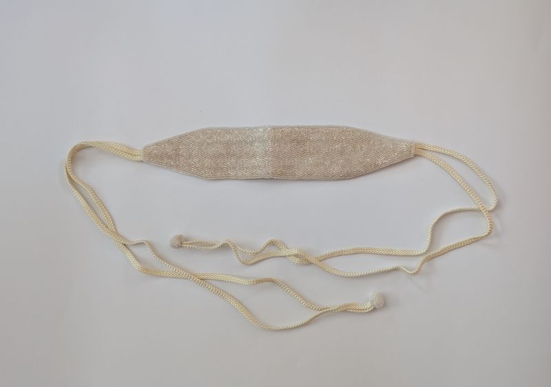 CHRISTIAN DIOR CEINTURES Beaded Ivory Tie Belt