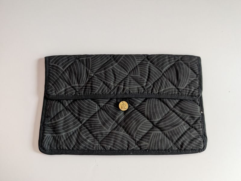 LANVIN 1980&#39;s  Black/Grey Quilted Cloth Bag