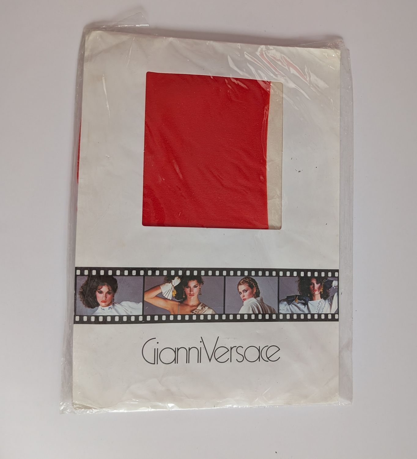 GIANNI VERSACE 1980s Deadstock Orange-Red Pantyhose Size 2