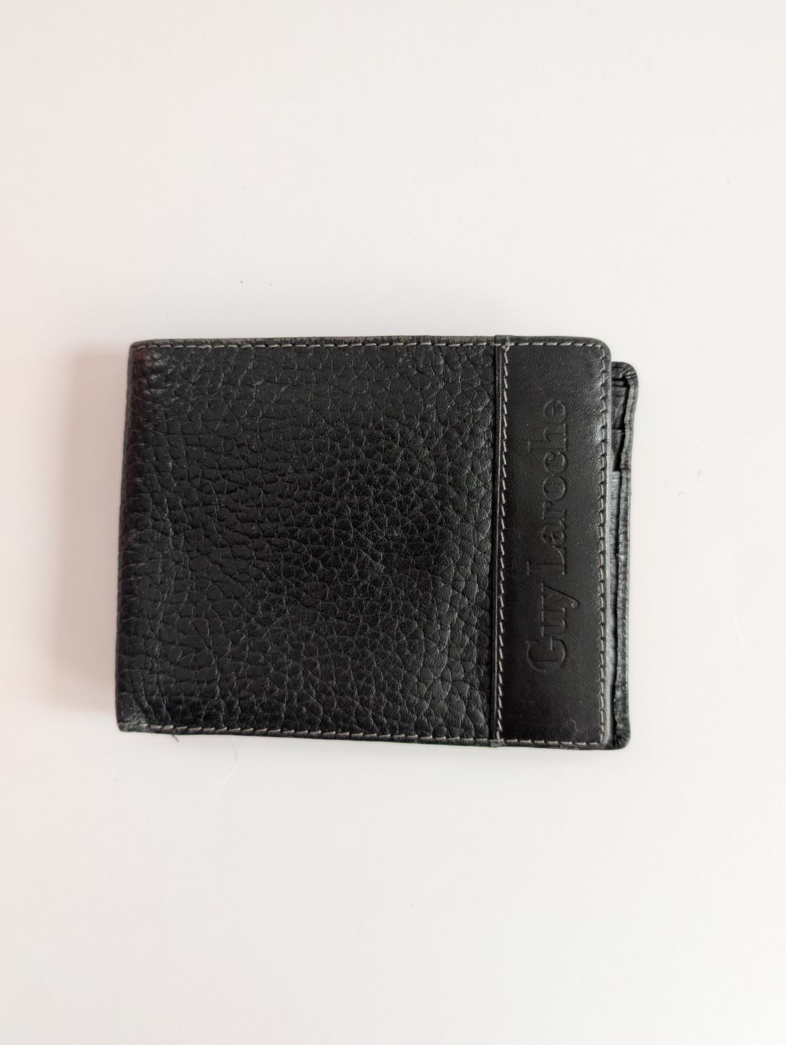 GUY LAROCHE 1990&#39;s  Dark Grey Leather Bifold Wallet