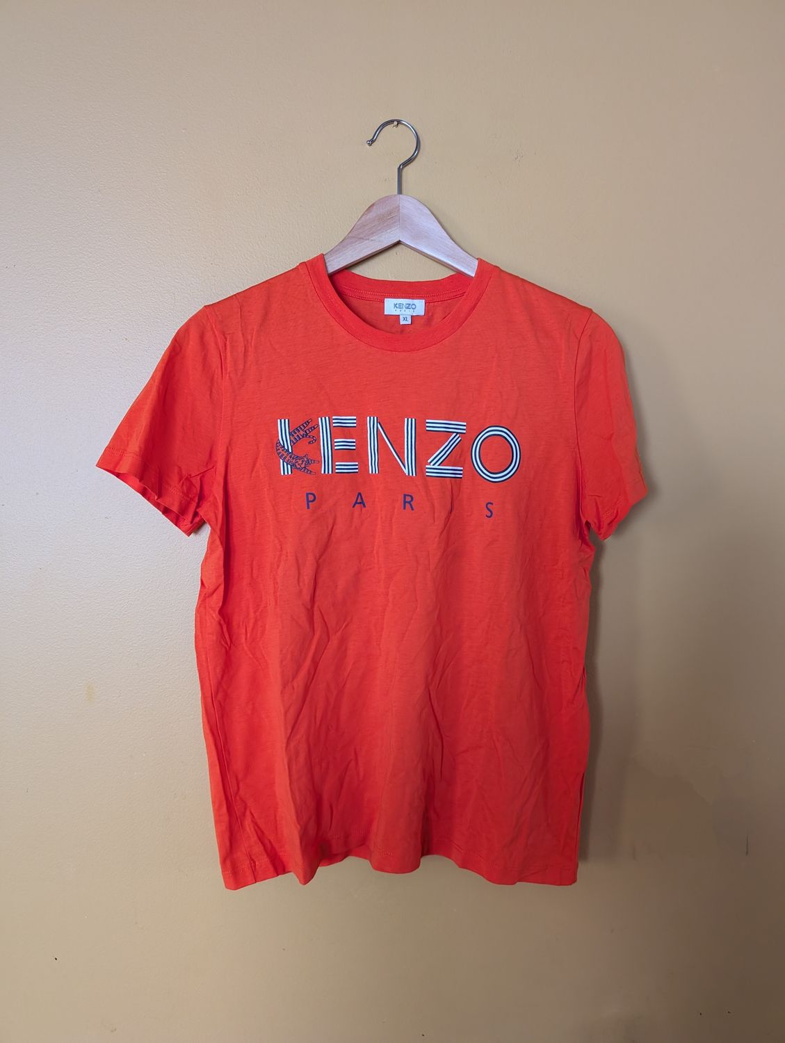 KENZO PARIS Orange Tiger Short Sleeve Tee Size XL