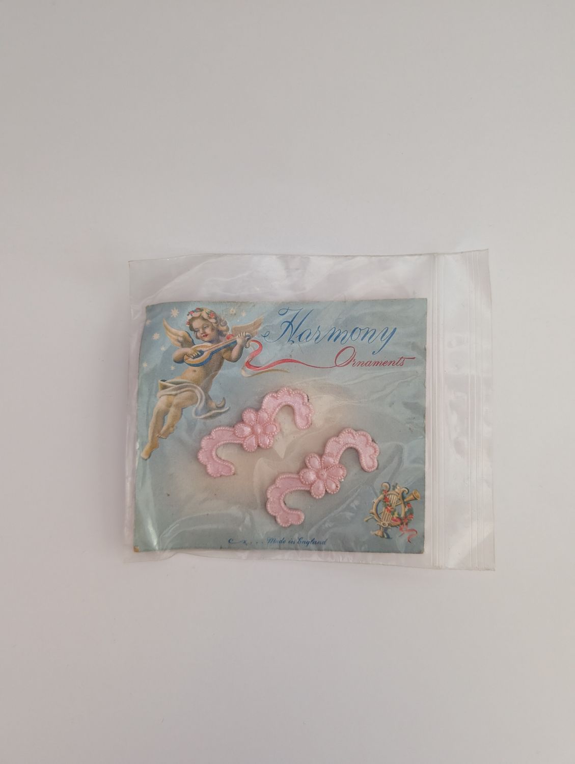 HARMONY 1950&#39;s Deadstock Carded Pastel Pink Hair Barrettes