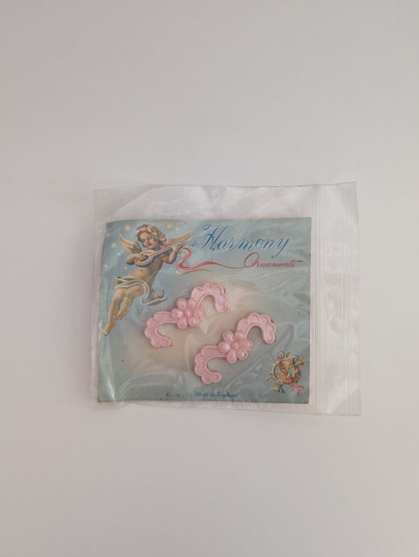 HARMONY 1950&#39;s Deadstock Carded Pastel Pink Hair Barrettes