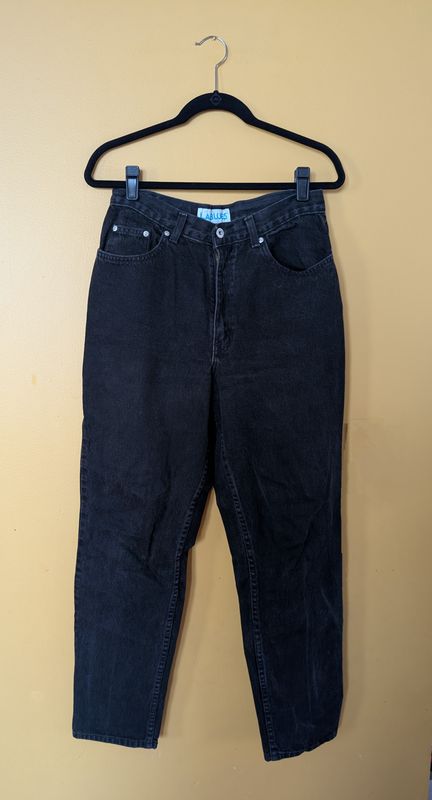 LA BLUES 1980&#39;s Black Wash Mom Jeans US 12