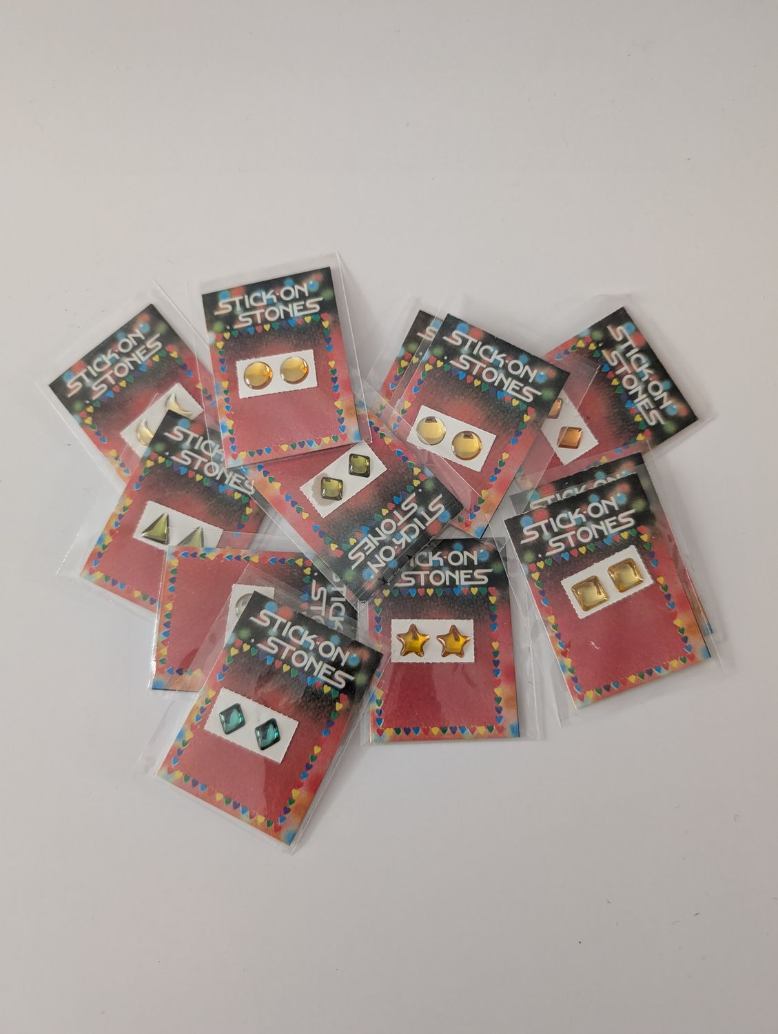 STICK ON STONES 1990s Deadstock Sticker Earrings