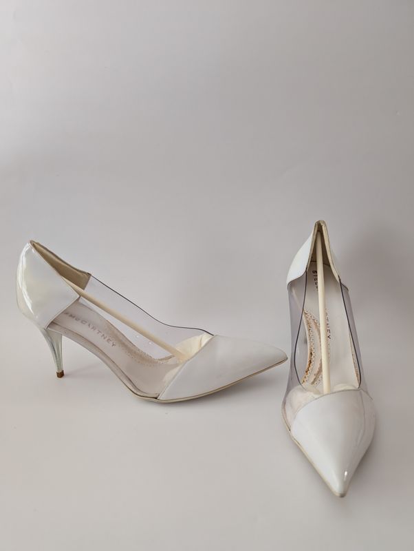 STELLA MCCARTNEY Deadstock White Vinyl Pumps SZ 39