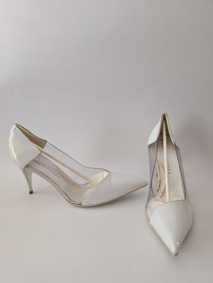 STELLA MCCARTNEY Deadstock White Vinyl Pumps SZ 39