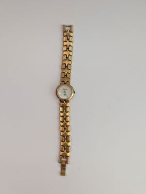 LAGERFELD Ladies Gold Tone Watch with Mother of Pearl Face