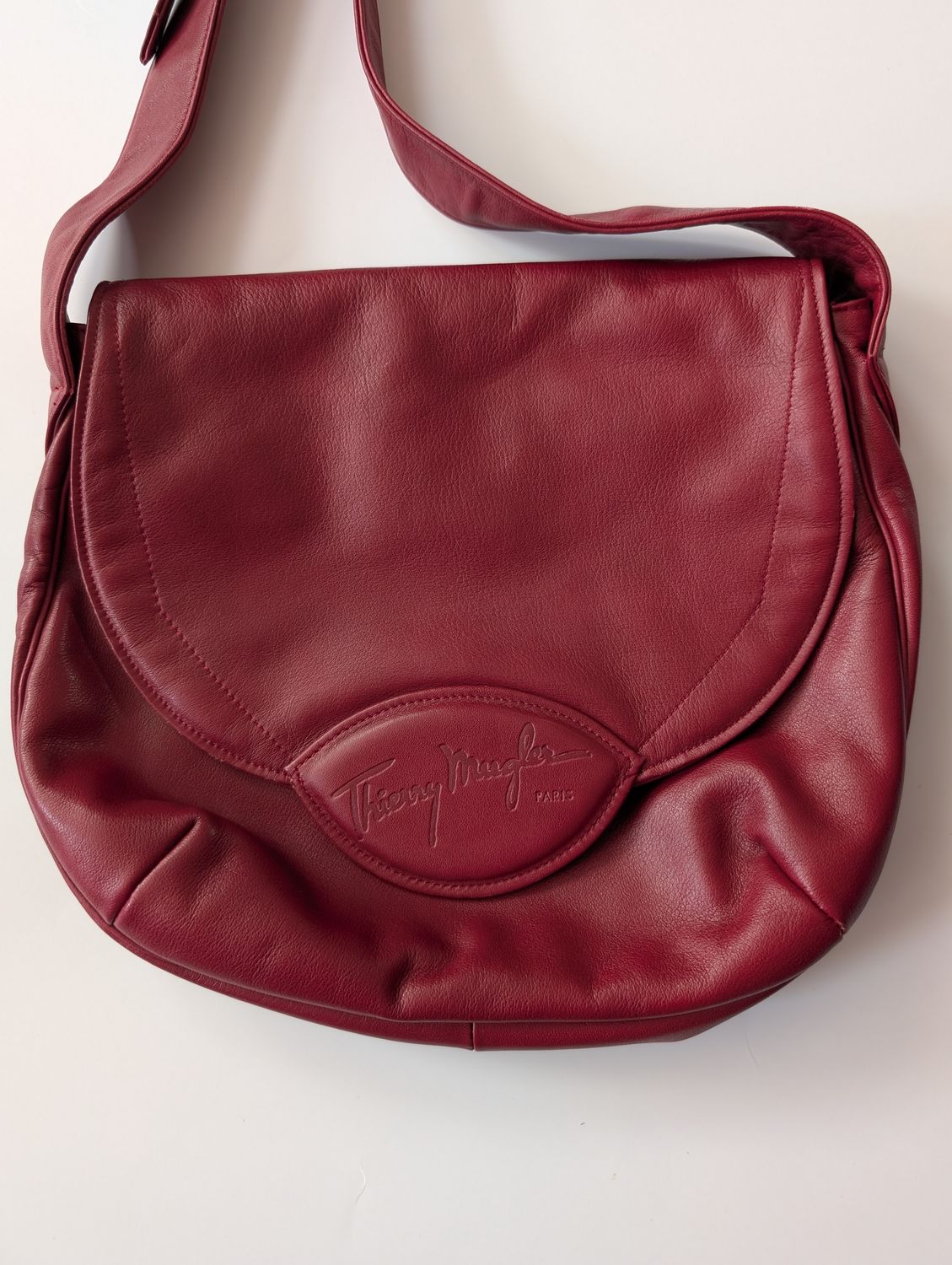 THIERRY MUGLER 1980&#39;s Wine Color Shoulder Bag