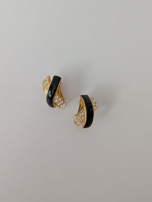 UNBRANDED Dior-Inspired Criss-Cross Clip On Earrings