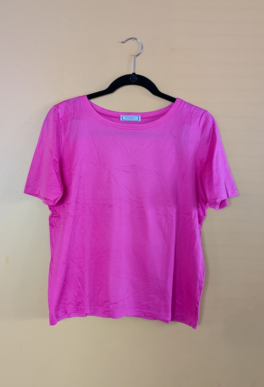 YSL Hot Pink Deadstock Short Sleeve T-shirt New with Defect Size S/M