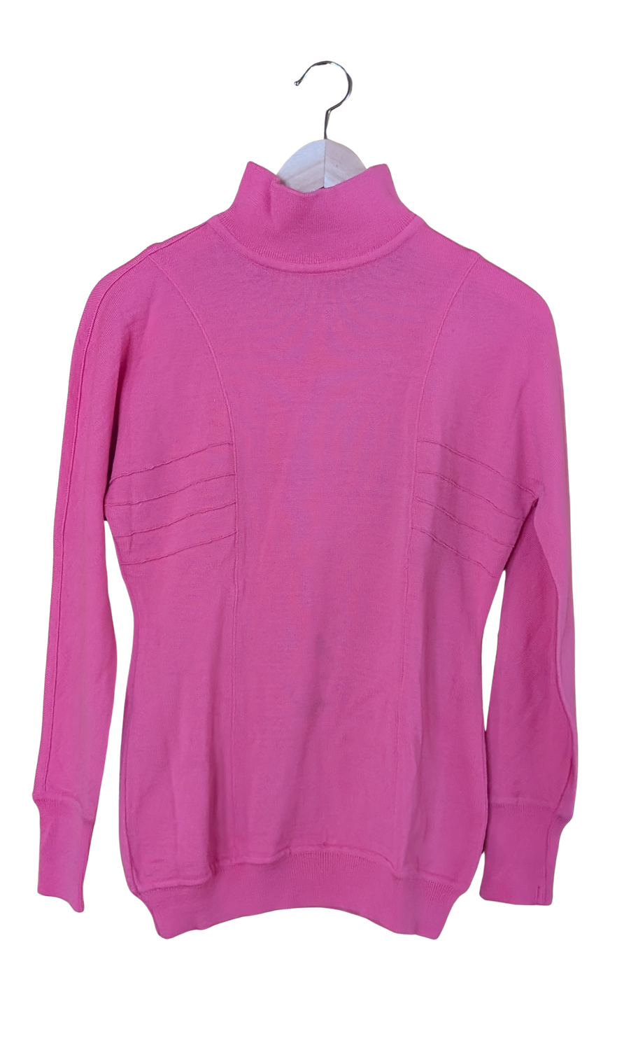 CLAUDE MONTANA Bubble Gum Pink Turtle Neck Sweater Sz 4