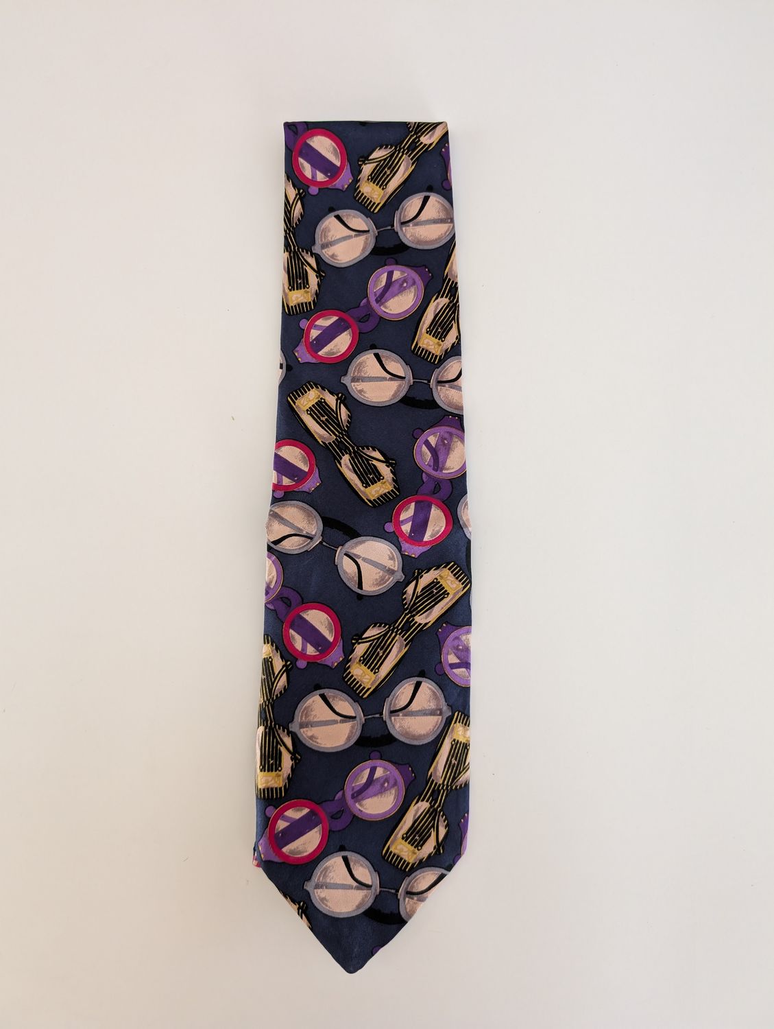 KARL LAGERFELD Navy with Eyeglasses Printed Tie