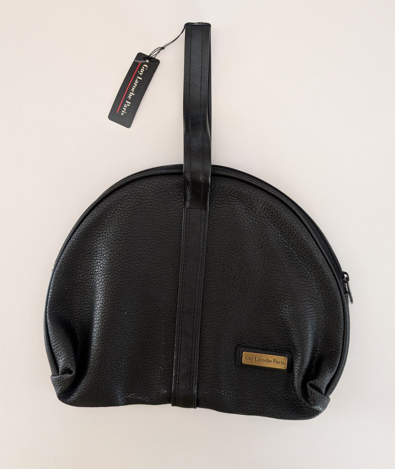 GUY LAROCHE Deadstock 1980s Black Leather Wristlet