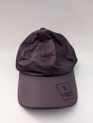 LANVIN SPORT Eggplant Embroidered Logo Satin Baseball Cap