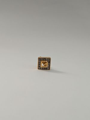 GIVENCHY Signed Single Clip Earring (SQUARE W. CRYSTALS)