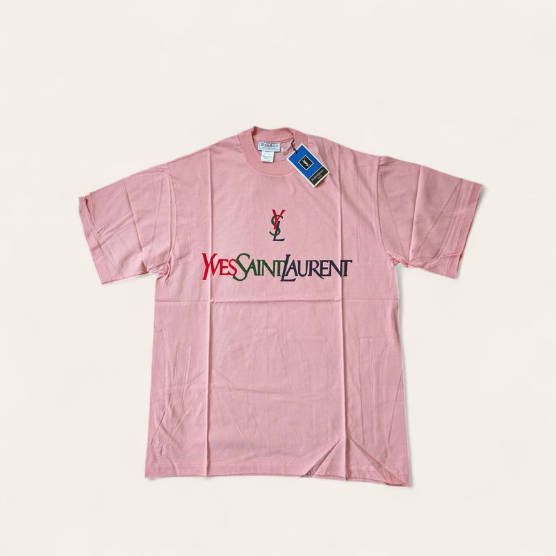 YSL Deadstock Men&#39;s Pink T-Shirt Size M