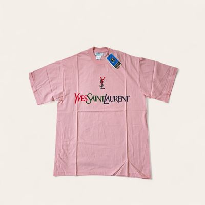 YSL Deadstock Men&#39;s Pink T-Shirt Size M