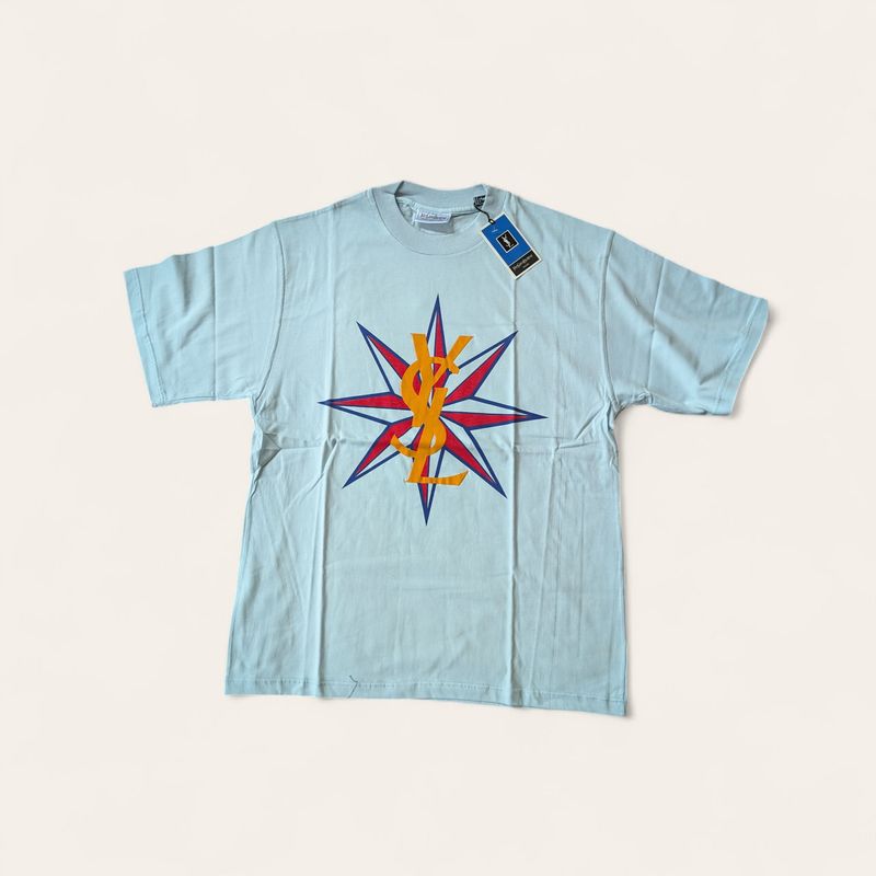 YSL Deadstock Men&#39;s Blue T-Shirt SZ M