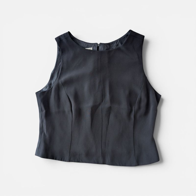 GIORGIO ARMANI LE COLLEZIONI  Y2K Black Shell Top SZ 12