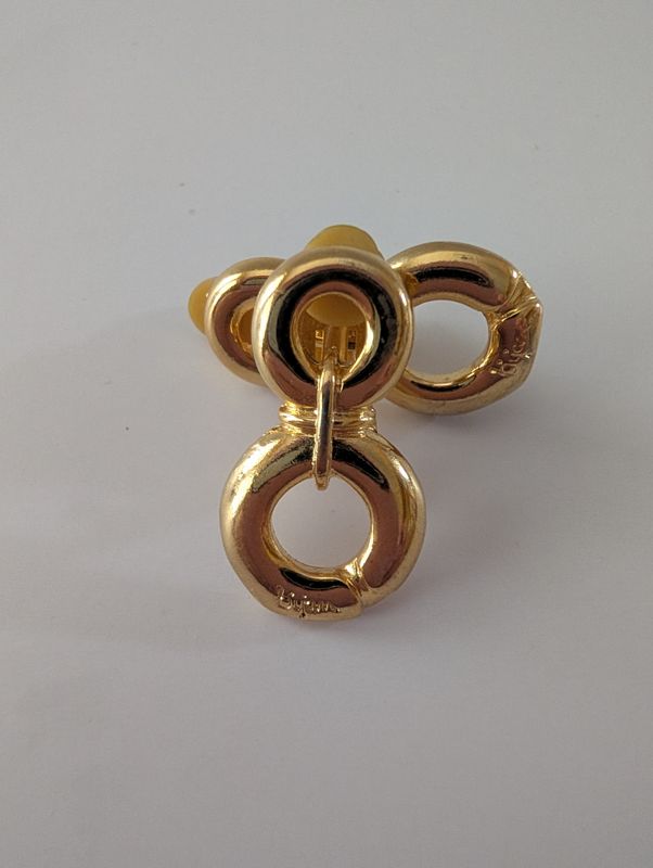 BIJAN Vintage 80s Perfume Bottle Clip On Earrings
