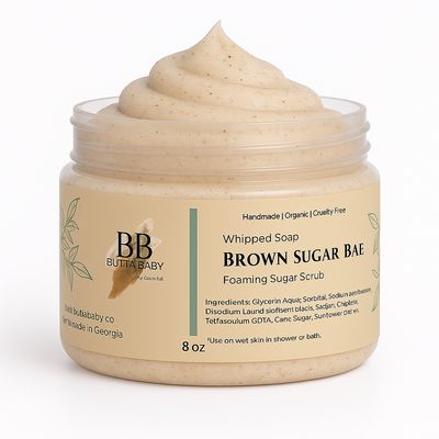 BROWN SUGAR BAE ~ Whipped Soap | Foaming Sugar Scrub 8oz