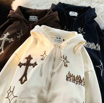 Cross y2k zip up Hoodie