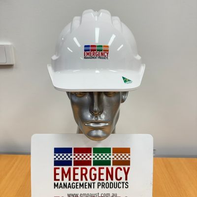 Fully Custom Warden / OHS Helmet wording and logo application