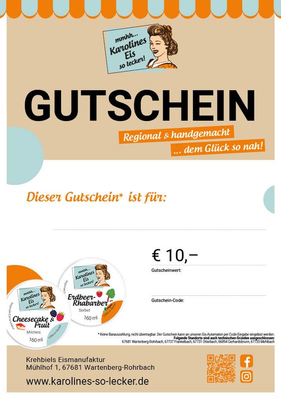 Eis-Gutschein 10 Euro