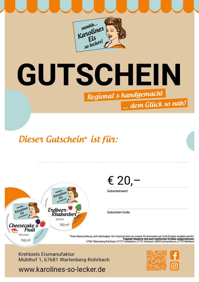 Eis-Gutschein 20 Euro